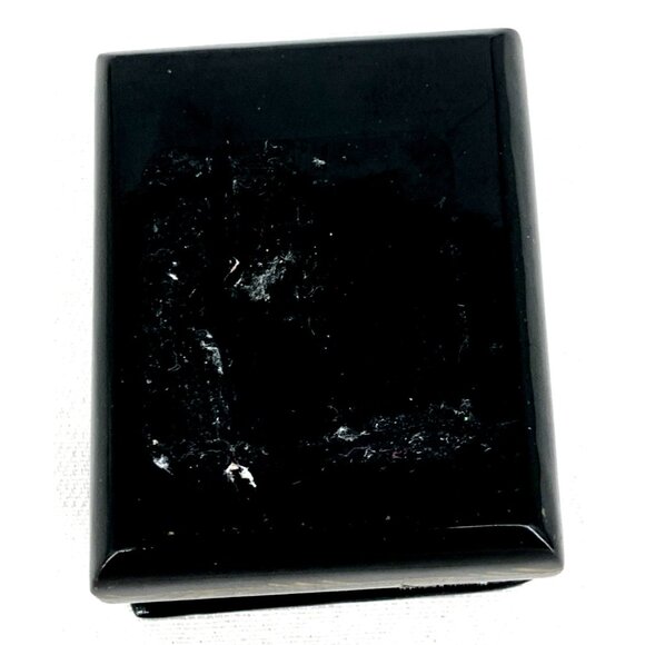 Russian Hand Painted Lacquer Trinket Box Angel Knight Small 2 x 1.5 x 1" Vtg - Picture 8 of 8